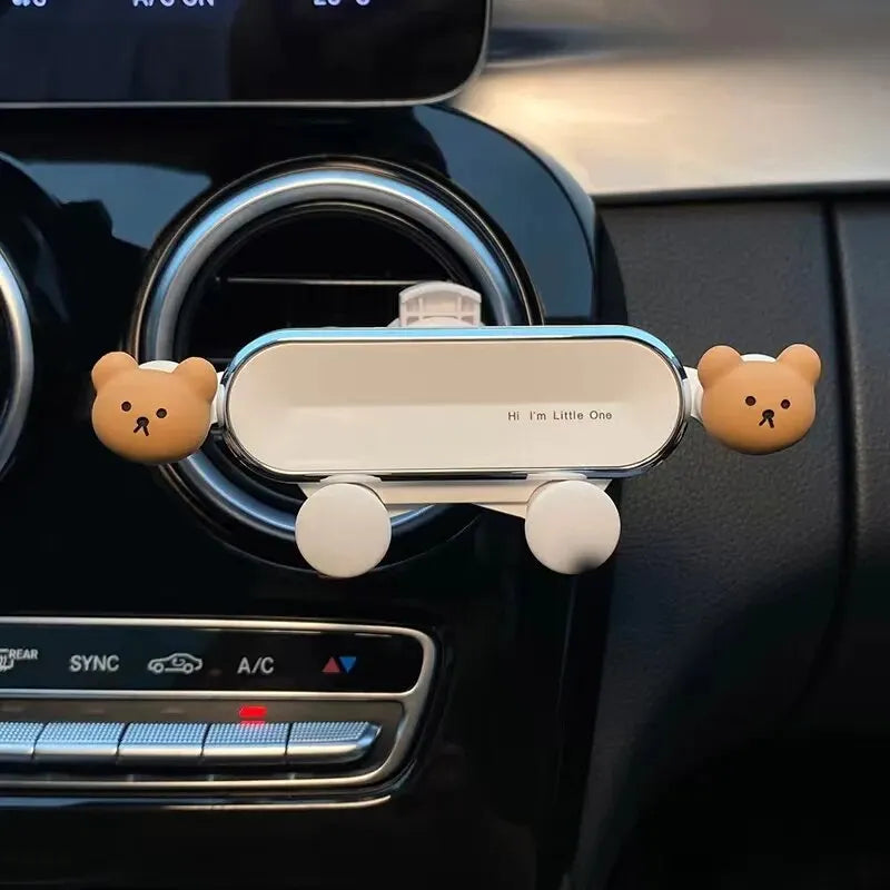 Cute Cartoon Car Mobile Phone Bracket Creative Rabbit Car Air Outlet Clip Mount Phone Navigation Fixed Support Bracket Holder