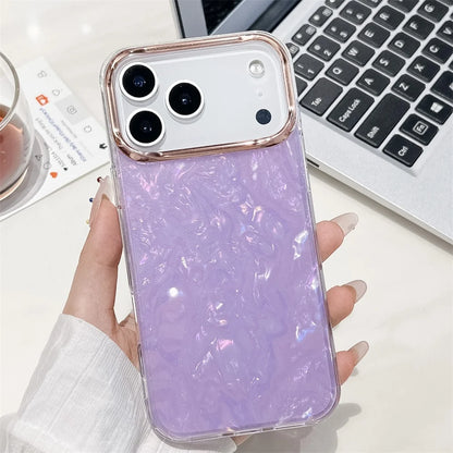 Luxury Dreamy Plated Shell Pattern For iPhone 16 Pro Max 15 14 17 Air 13 12 11 Plus Transparent Shockproof Protection Box