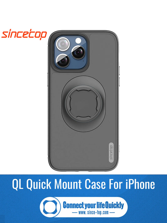 Shockproof Case for iPhone 16/15/14Plus/13/12/11 Pro/Xs Max/XR Quick Lock Mount Case with Adapter for Quad Moto QL Mount/Holder