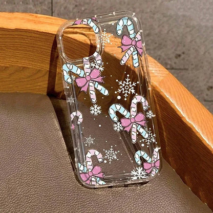 Winter Christmas Graphic Print Clear Case For iPhone 16 15 14 13 12 11 Pro Max 16E XS XR SE2 7 8 Plus SE2 SE3 Shockproof Cover