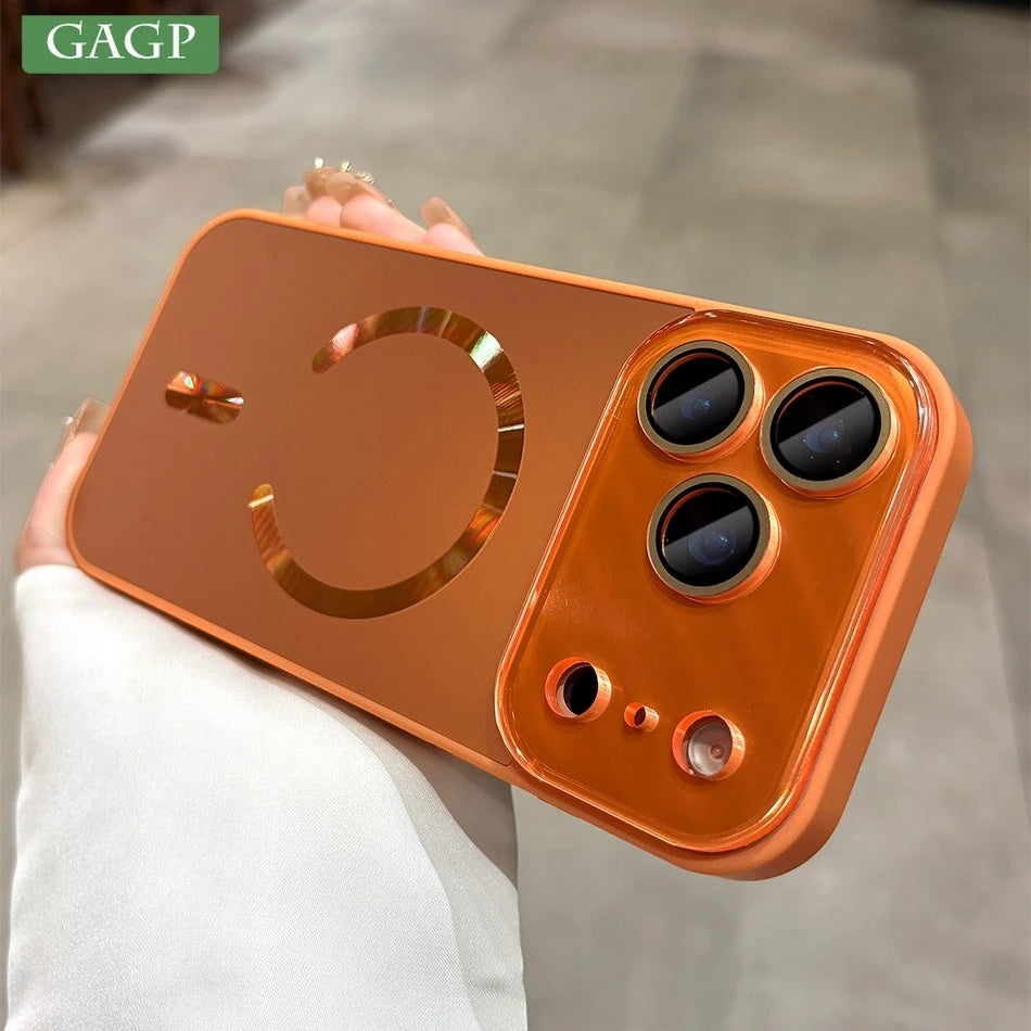 17 promax Air Case Big Window Flowing Light for Magsafe Magnetic Case for IPhone 17 16 15 14 13 17 Pro Max Phone Cover 17pro