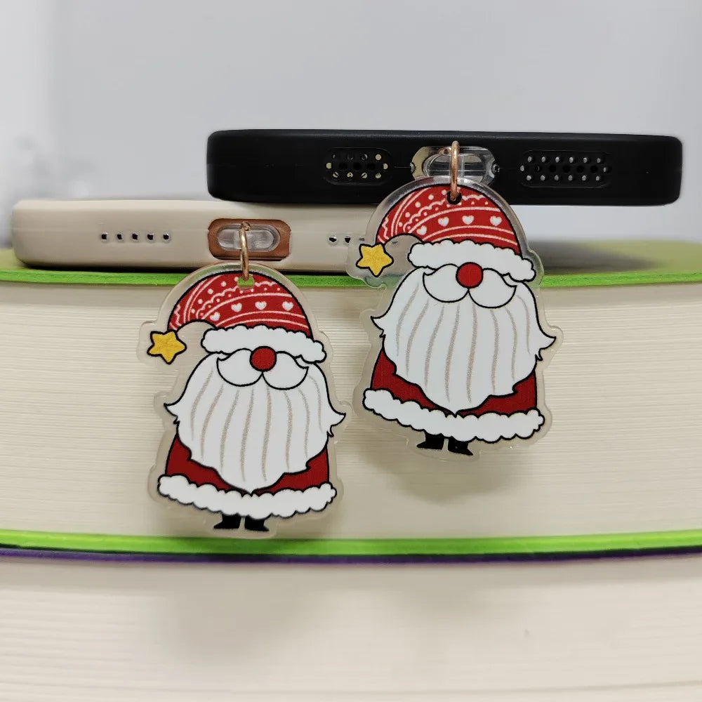 Gingerbread Man Christmas Dust Plug Type C Phone Charge Port Plug For iPhone Dust Protection Stopper Pendant Lady Friend Gift