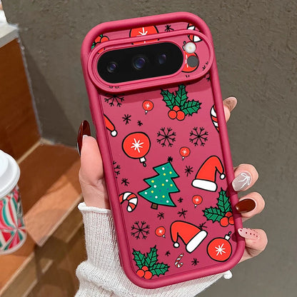 Cute Christmas Phone Case For Google Pixel 9 Pro XL 9 8 Pro 8A 7A Shockproof Soft Silicone Protector Cover For Pixel 9 8 7 Pro