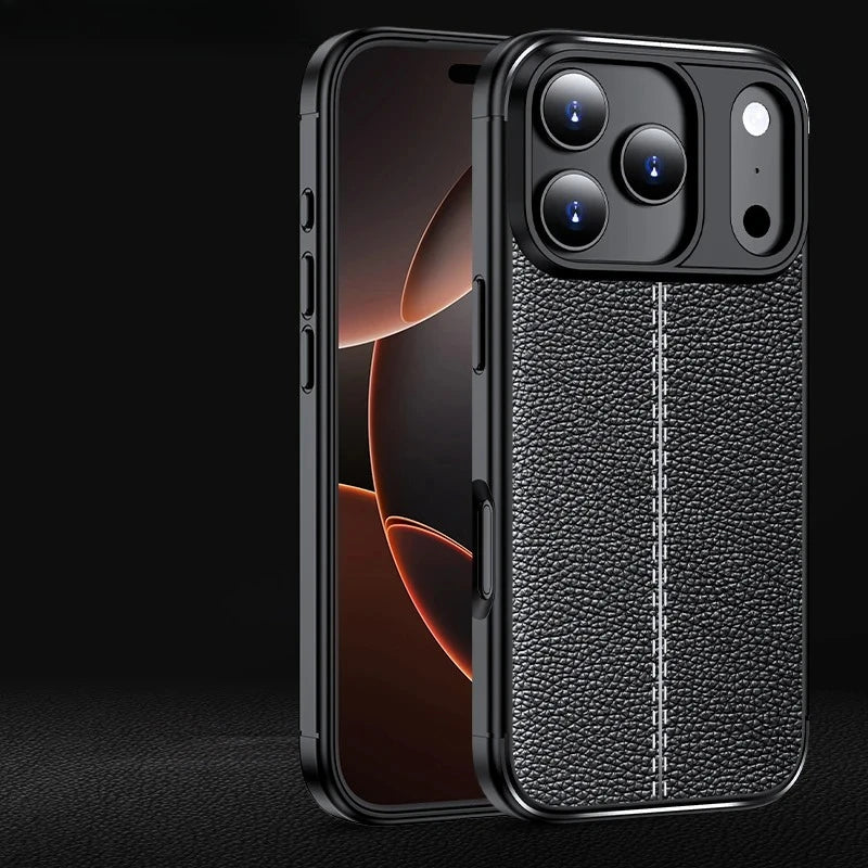 Business Soft Silicone Leather Texture Style Phone Case for IPhone 17 Air Pro Max 17Pro Anti-Fingerprint Protection Back Cover