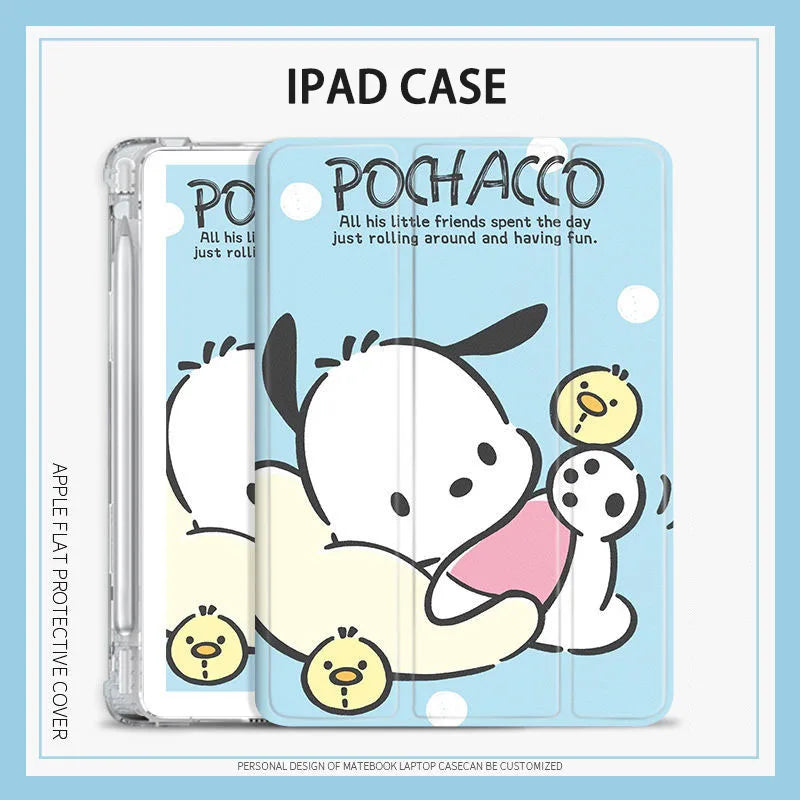 Sanrio Pochacco Silicone Case For iPad Pro 11 10.5 Air 5 4 10.9 10.2 8th 7th Generation for iPad Mini 5 4 7.9 Funda Smart Cover