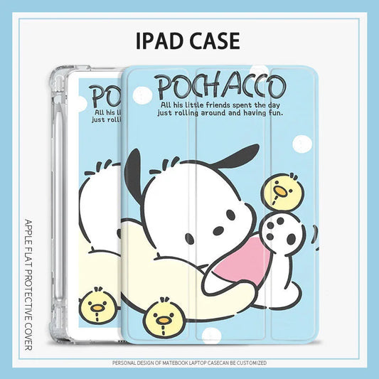 Sanrio Pochacco Silicone Case For iPad Pro 11 10.5 Air 5 4 10.9 10.2 8th 7th Generation for iPad Mini 5 4 7.9 Funda Smart Cover