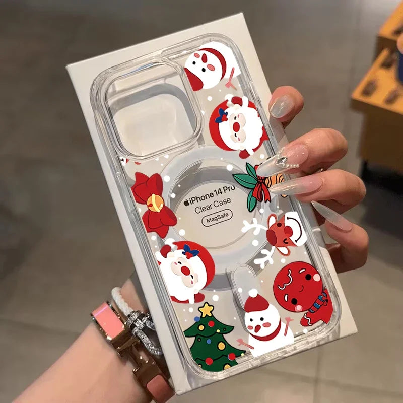 Merry Christma Gift Magsafe Wireless Charger Case For Iphone 17 16 Pro Max 17 Air 15 14 12 13 11 Pro Max 12 13 Mini Phone Casing
