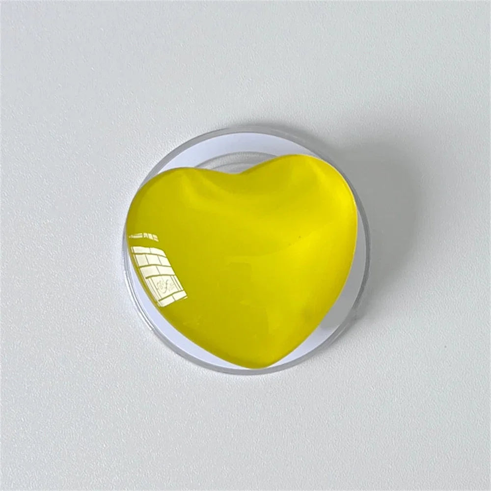 Korean Cute 3D Glass Love Heart For Magsafe Magnetic Phone Griptok Grip Tok Stand For iPhone Wireless Charging Holder Bracket
