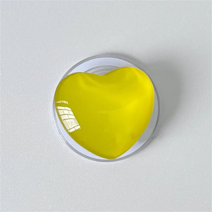 Korean Cute 3D Glass Love Heart For Magsafe Magnetic Phone Griptok Grip Tok Stand For iPhone Wireless Charging Holder Bracket