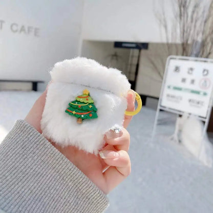 Plush Merry Christmas Tree Heart Pom Pom For Airpods 4 3 2 1 Earphone Protective Cover Airpods pro3 2025 New Case With Strap