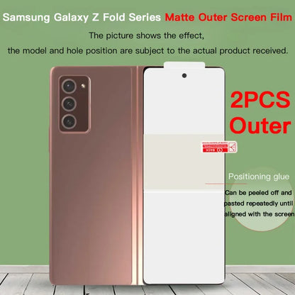 Matte Hydrogel Soft TPU Film For Samsung Galaxy Z Fold 6 5 4 3 2 5G Inner Outer Hinge Sticker Full Body Screen Protector