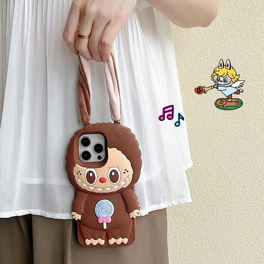 3d Plush Ear Pulling Cloth Suitable For Iphone 11 12 13 14 15 Pro Max Phone Rear Cover Protective Cover Silicone Soft Shell