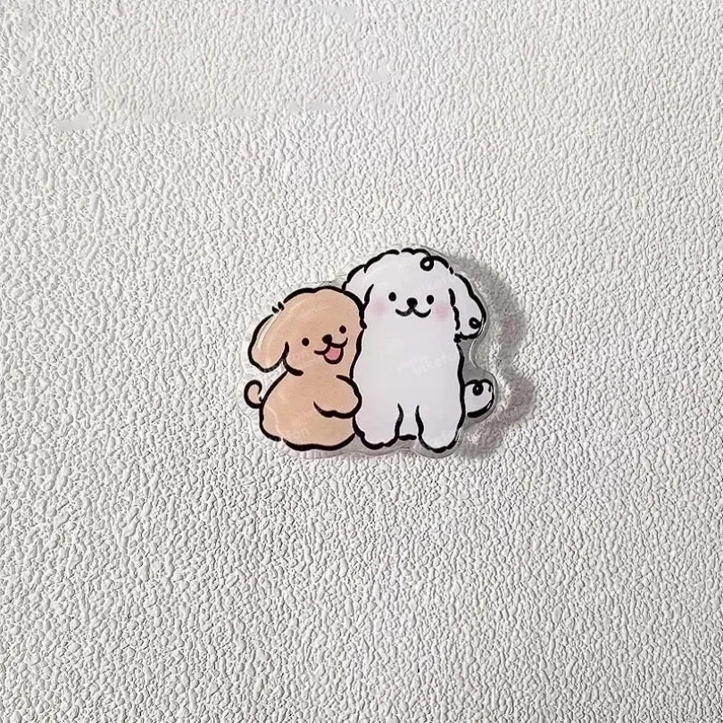 Korean Cute Cartoon Puppy Grip Magnetic Socket Pocket Stand Phone Grip Tok Bracket For iPhone Samsung Xiaomi Ring Finger Holder