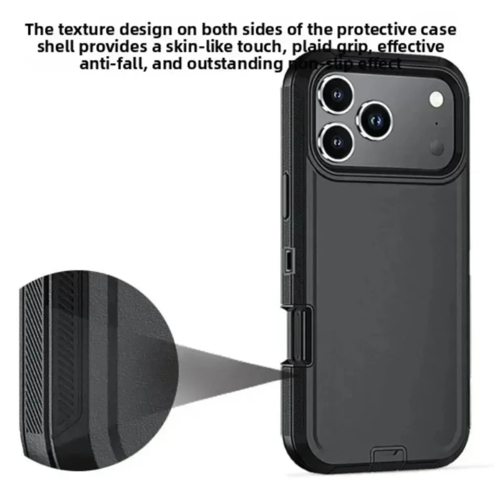 Premium Military Grade Heavy Armor Phone Case for IPhone 17 Air 16 15 14 Plus 13 12 ProMax Pro Shockproof Hard Protective Cover
