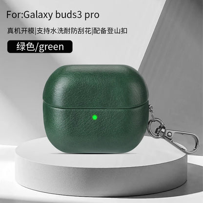 Luxury Oil Skin+PC Case For Samsung Galaxy Buds3 Earphone Shockproof Cover For Buds 3 Pro Protective Sleeve With keychain