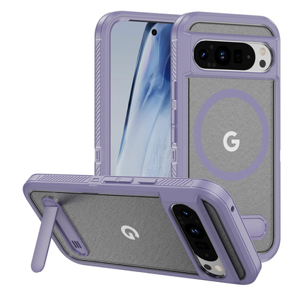Luxury Folding Stand Magnetic Armour Phone Case For Google Pixel 9 8 Pro XL 8A Shockproof Hybrid PC Protective Military Cover