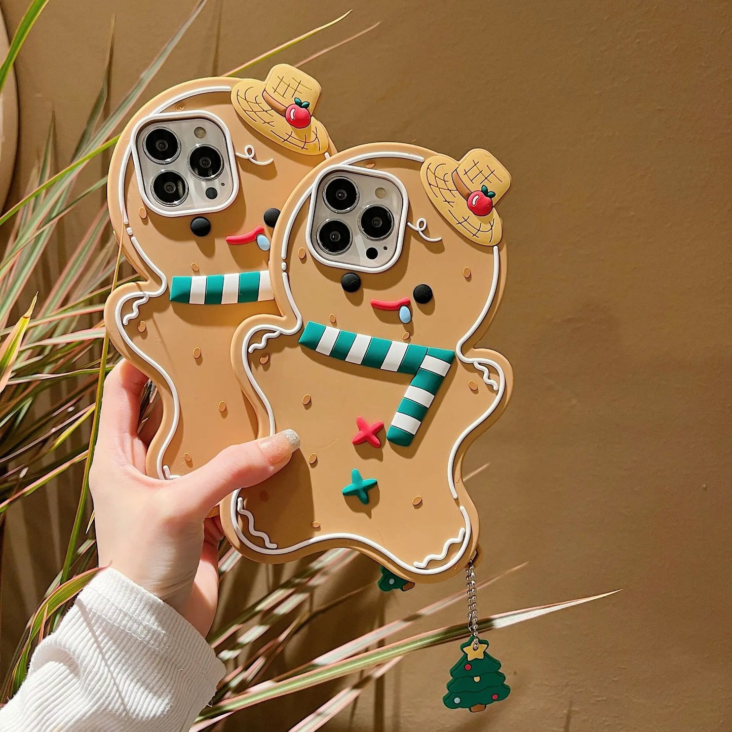 Silicone Cartoon 3d Gingerbread Man Suitable For Iphone 11 12 13 14 15 16 Pro Max Phone Back Cover Protective Case Soft Shell