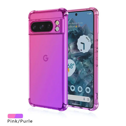 Gradient Airbag TPU Case for Google Pixel 10 9 Pro XL 9A 8A 8 Pro 7A 7 6A 5G Protective Shockproof Cover Fundas Coque Capa