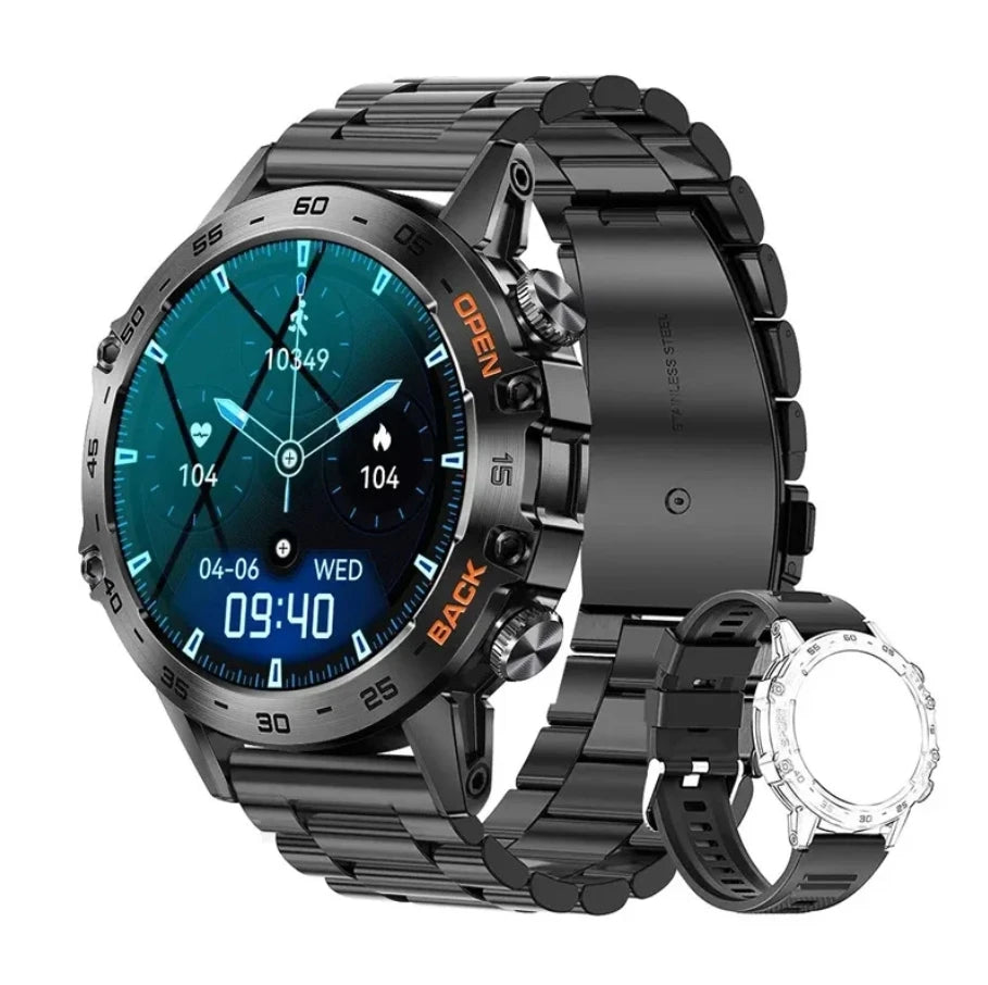 Abelanja Steel 1.39 Bluetooth Call Smart Watch Men Sports Fitness Tracker Watches IP67 Waterproof Smartwatch for Android IOS K52