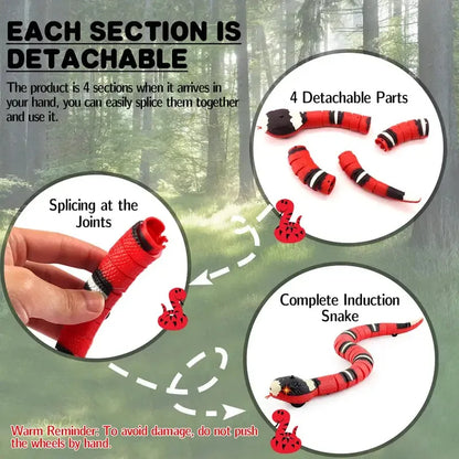 Smart Sensing Interactive Cat Toys Automatic Eletronic Snake Cat Teasering Play USBRechargeable Kitten Toys for Cats Dogs Pet