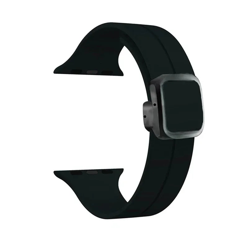 New Magnetic Buckle Silicone Strap For Apple Watch Band 44mm 45mm 38mm 49mm 40 42 41mm Sport Bracelet iWatch ultra 2 9 6 7 8 SE