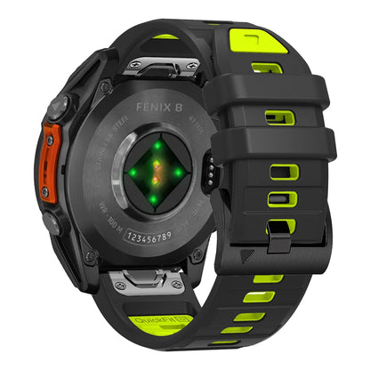 QuickFit 22mm 26mm Fenix8 Watch Band For Garmin Fenix E 8 47mm 51mm 7 7X 6 6X/Epix Pro/Enduro 3 Two-Tone Silicone Strap Bracelet