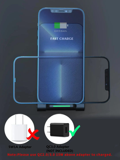 Wireless Fast Charger For iPhone 16 15 14 13 12 ProMax11 Stand Fast Charging Charger for Samsung Note 20/10 S24 Ultra Foldable