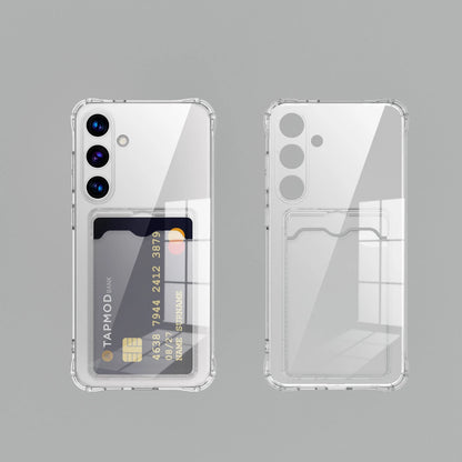 Transparent Card Slot Silicone Case For Samsung Galaxy S26 S25 Edge S24 S23 S22 S21 Plus Note 20 Ultra S20 FE Protection Cover