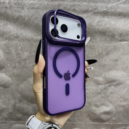 Matte Magnetic Translucent Wireless Charge Stand Case For iPhone 17 Air 16 15 14 13 12 11 17 Pro Max Magsafe Must-Haves Cover