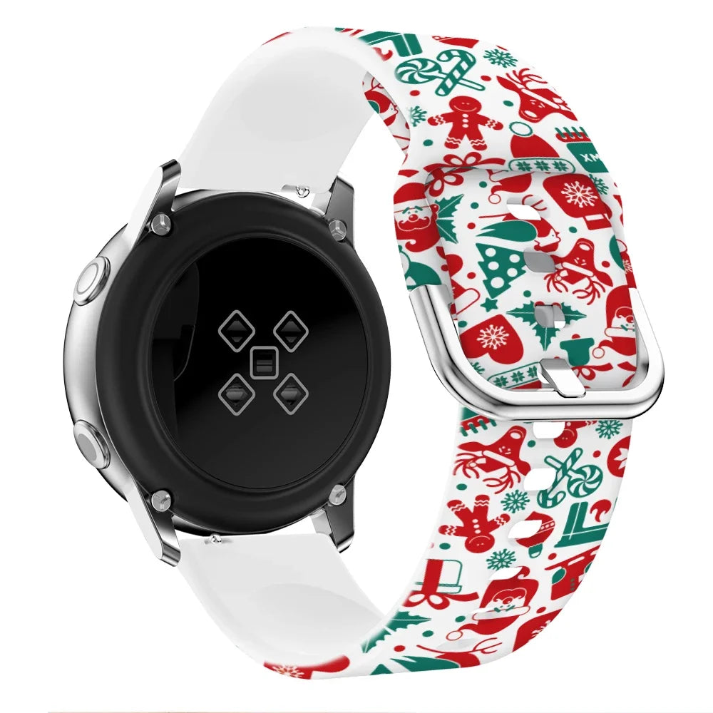 22mm 20mm Christmas Silicone Strap for Huawei Watch GT5 Pro/GT5 4 3 2e 46mm Fashion Bracelet Belt for Huawei Watch 3 4 Pro Band