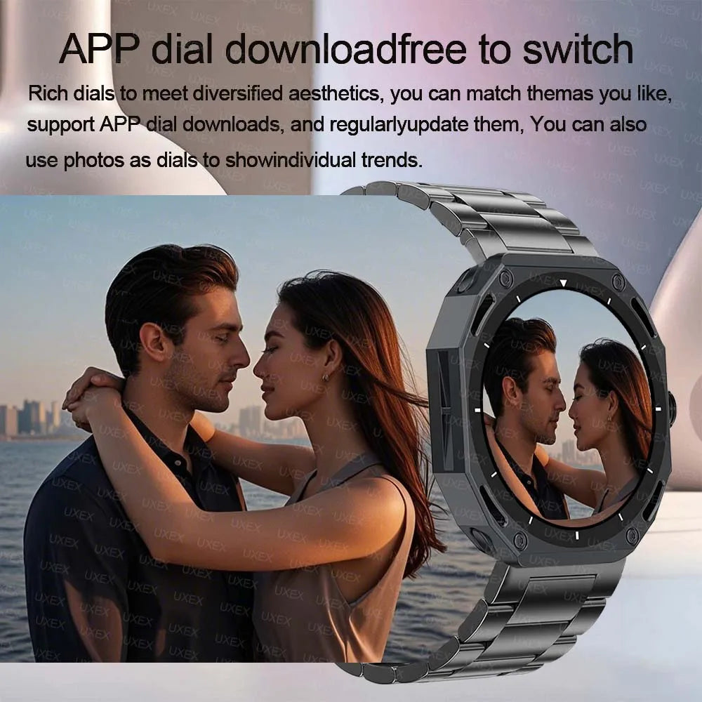 Men Business Smart Watch Watch 1.53 HD Always On Display Bluetooth Call Custom Photo 3D UI Women Christmas Gift Watches Outdoors