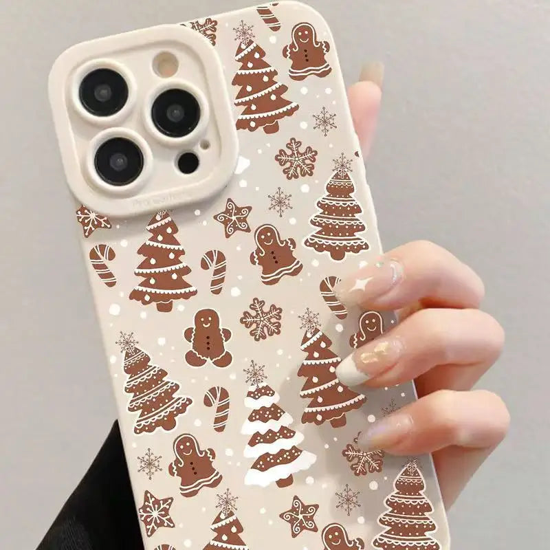 Christmas Tree Snowflakes Silicone Phone Case For IPhone 17 Air 16 15 14 Plus 11 12 13 14 Pro Max 12 13 Protective Cover Case
