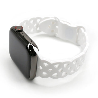 Lace Silicone Strap For Apple Watch Band 45mm 41mm 44mm 42mm 40mm 38mm Breathable Bracelet Band For iWatch Ultra 8 7 6 5 4 3 SE