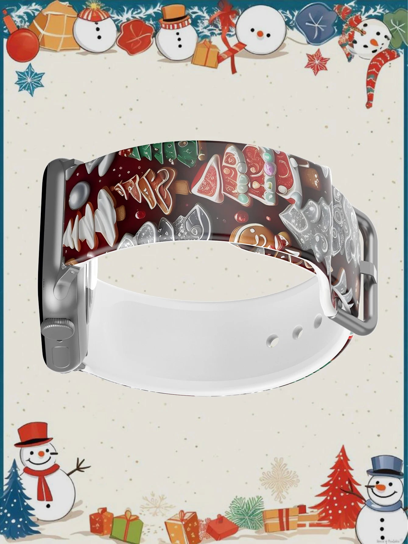 Silicone Strap For Apple Watch Band 45mm 44mm 40mm 41 42-38mm Christmas Bracelet iwatch Series 8 7 se 3-6 9 10 11 Ultra 2 49mm