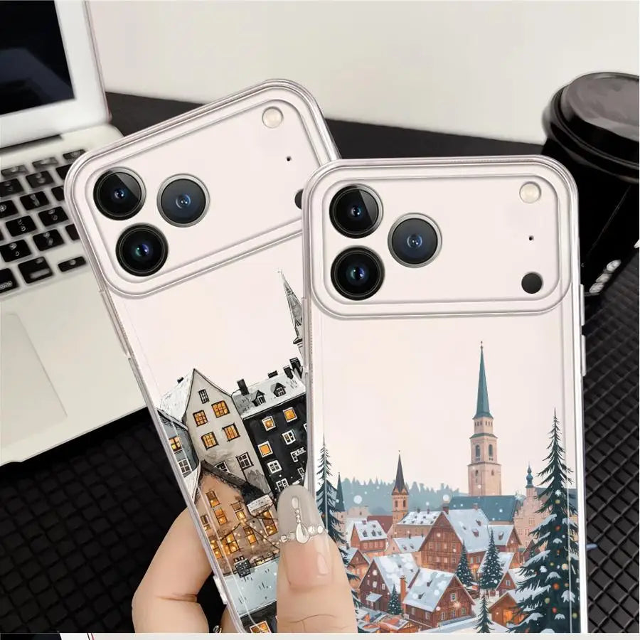 Christmas Santa Claus Clear Cover Phone Case for Apple iPhone 17 Air XS 15 14 16 Plus 13 12 11 Pro Max 7 8 SE XR 16e