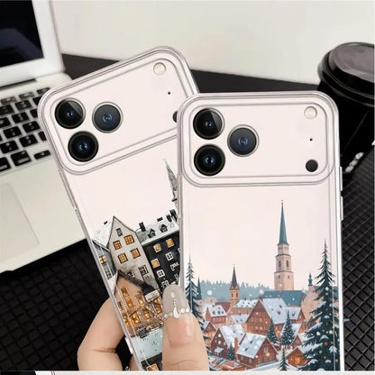 Christmas Santa Claus Clear Cover Phone Case for Apple iPhone 17 Air XS 15 14 16 Plus 13 12 11 Pro Max 7 8 SE XR 16e