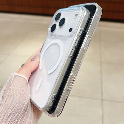 Original Clear Acrylic Phone Case For iPhone 17 Air 16 15 14 13 11 12 Pro Max Mini 8 7 Plus XS For Magsafe Wireless Charge Cover