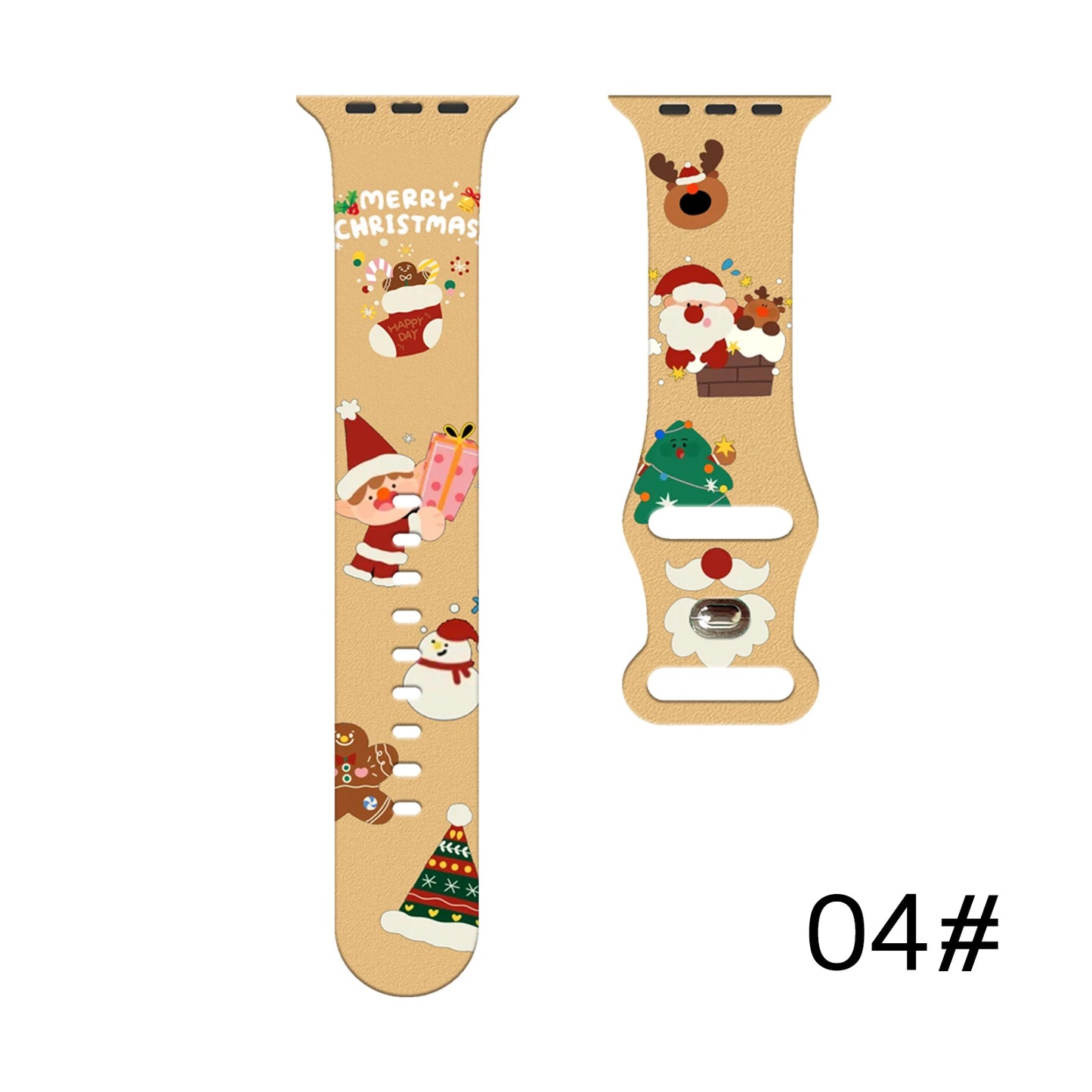 Little Dog Christmas Printed Strap for Apple Watch 11 10 9 Silicone Band Replaceable Bracelet for iWatch 46/44/42/41mm Watchband