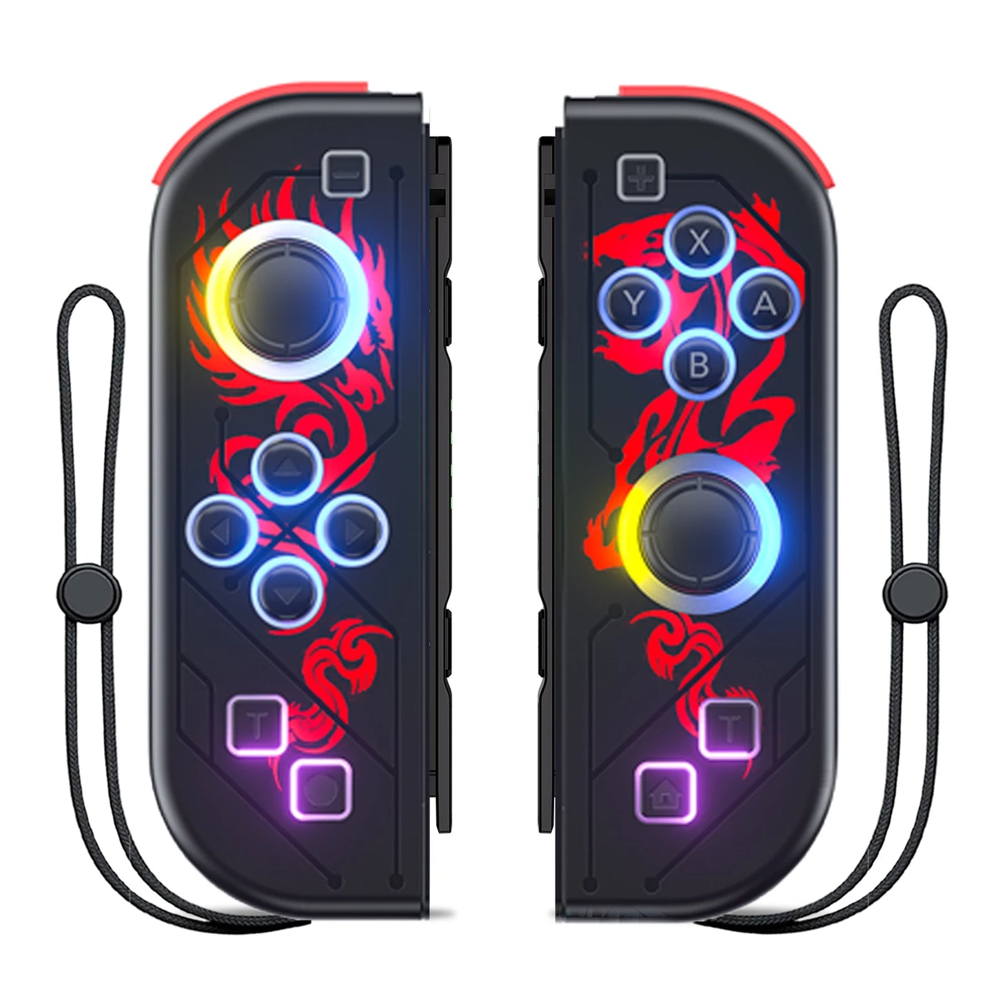 Gamepad For Nintendo Switch/OLED/Lite - RGB LED (L/R) Joypad , Turbo Dual Vibration Wireless Controller For NS Joycon