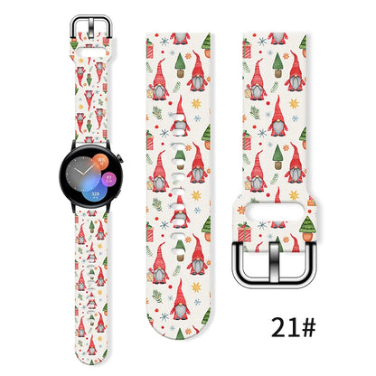 20mm Christmas 6 Strap for Samsung Galaxy Watch 7/6/5 40mm 44mm Band Replaceable Bracelet for Xiaomi Huawei Amazfit Watchband