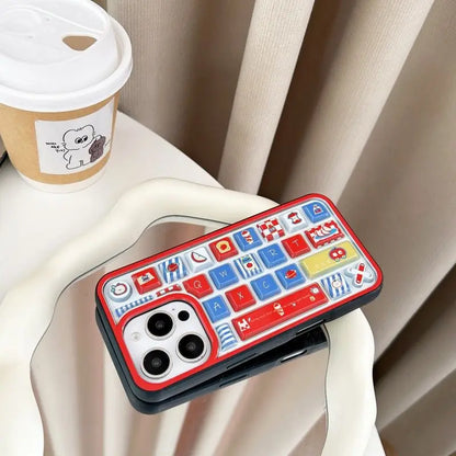 Cartoon Santa Claus Bell Christmas Tree Case Compatible for IPhone 16 13 11 15 12 14 Pro Max 16 12 15 13 Pro 3D Keyboard Cover