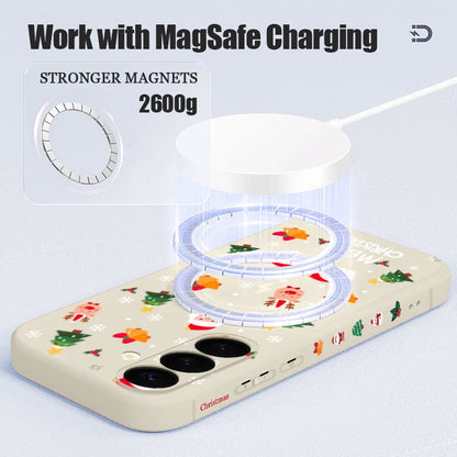 Christmas Santa Elk Magnetic Case For Samsung Galaxy S25 S24 S23 Ultra S22 Plus S24 S21 S20 FE For Magsafe Wireless Charge Cover