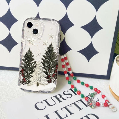 Cute 3D Christmas Santa Claus Tree Chain Phone Case For IPhone 17 Air 16 Pro Max Plus 12 13 14 15 Pro Max Mini 16E Soft Cover