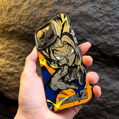 Japan Anime DBZ Cool Case for Apple iPhone 16 15 11 13 14 Pro Max 12 16ProMax 15Pro Matte Lens Protect Plating Phone Cover