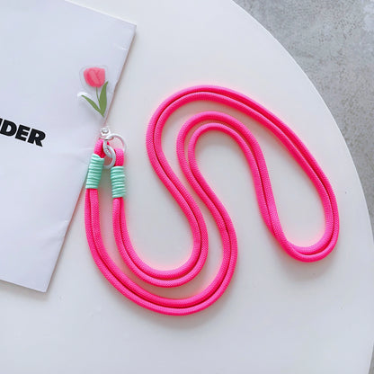 New colorful woven cartoon lanyard mobile phone lanyard wrist strap Crossbody rope anti-loss rope key bag multi-purpose lanyard
