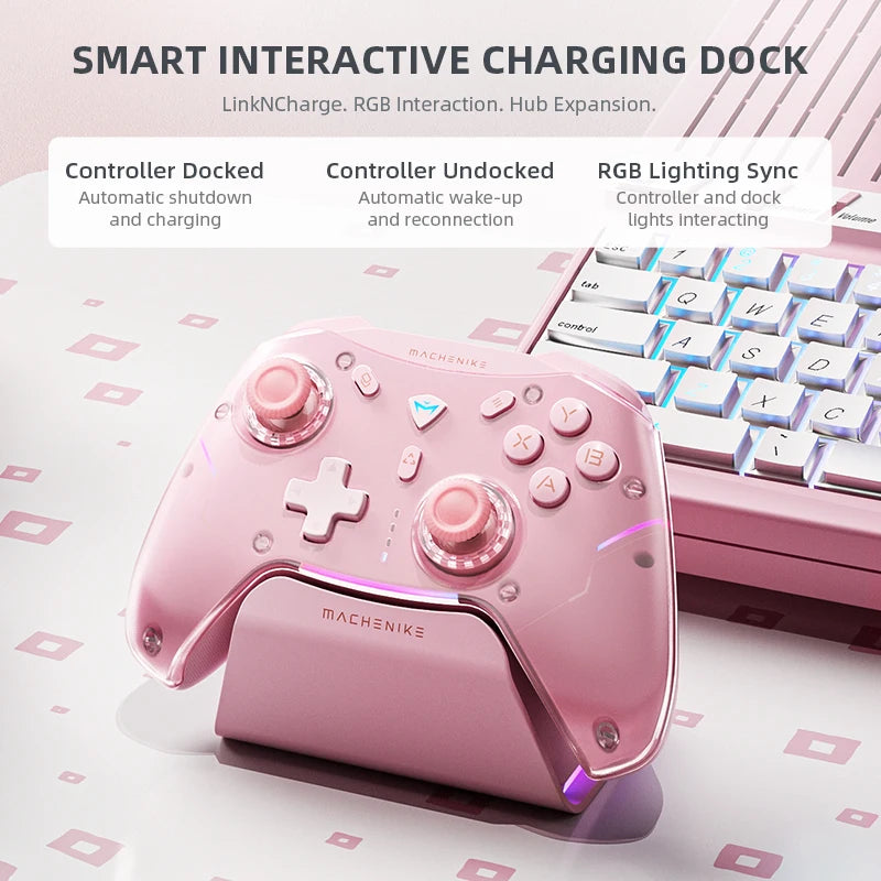 MACHENIKE G5 Pro Max Gaming Controller With Charging Dock RGB Wireless Gamepad Hall Effect Joystick Trigger For Switch PC Phone
