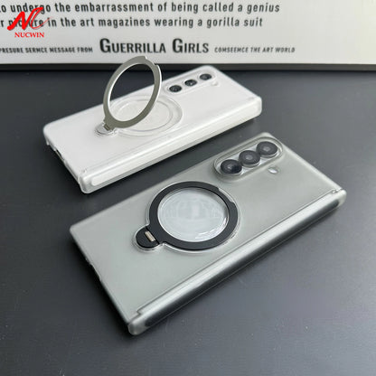 For Samsung Galaxy Z Fold 7 Fold 6 5 4 Magsafe Stand Holder Case 360 Rotate Bracket Business Hinge Protection Slim Matte Cover