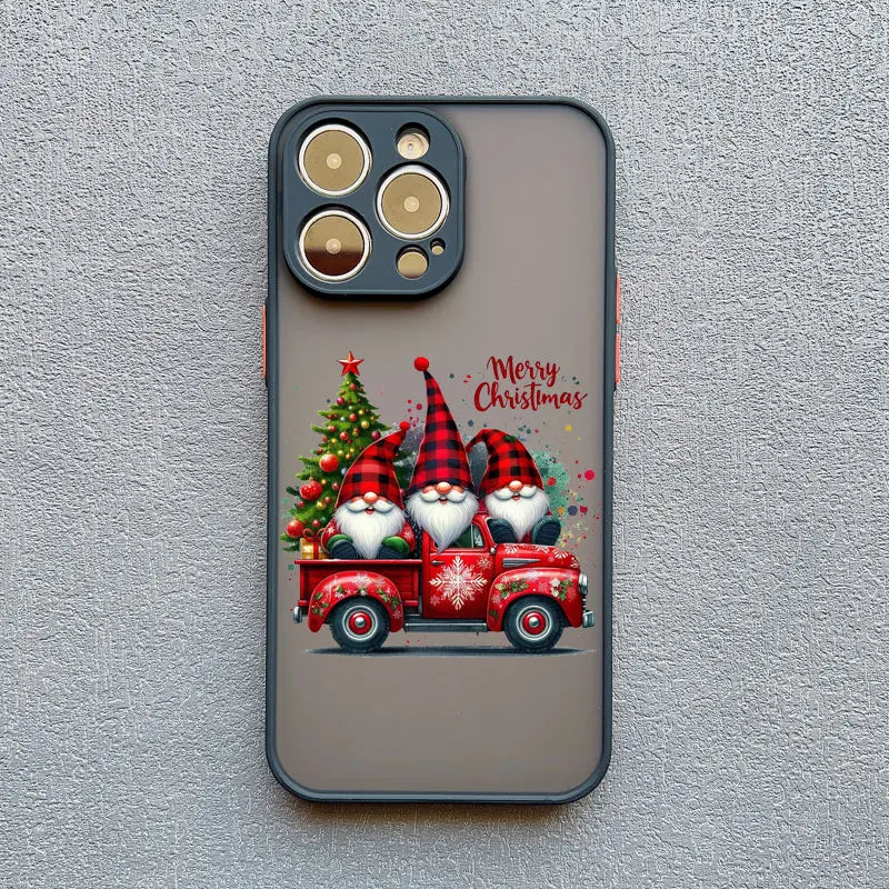 Merry Christmas Tree Santa Claus Phone Case For iPhone 16 15 14 13 12 11 Pro Max Mini X XS XR SE 7 Plus Shockproof Cover Fundas