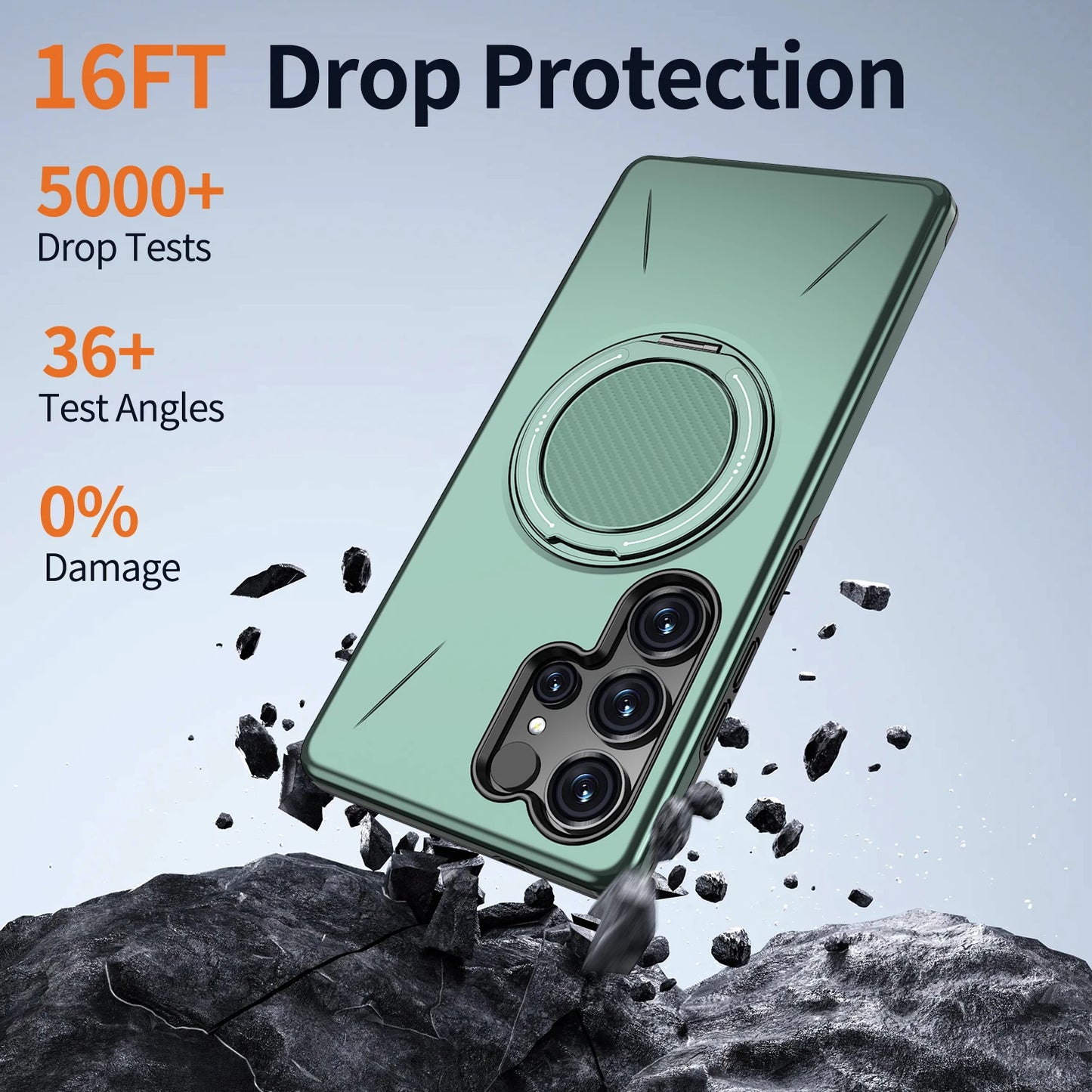 360° Magnetic Bracket Case For Samsung Galaxy S25 S24 S23 S22 Ultra Plus S25FE S24FE S25Edge For Magsafe Armor Shockproof Cover