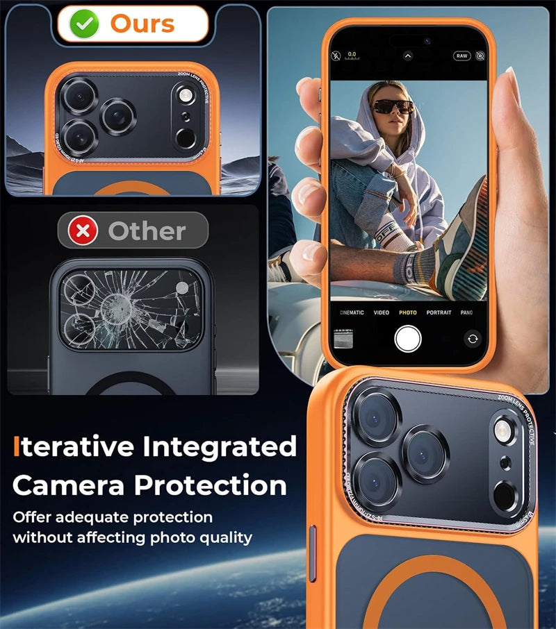 Camera Lens Protector Magnetic Case for Magsafe IPhone 17 Air 16 15 14 13 Pro Max Plus 17Pro 17Air 16Pro Mac Safe Phone Cover